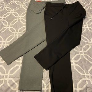 Dalia pull on slacks 2 pair Size M.  Grey pair NWT.